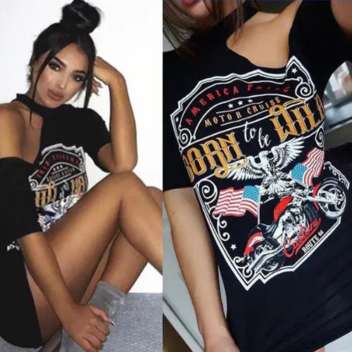 Chic Printed Halter Top Tee