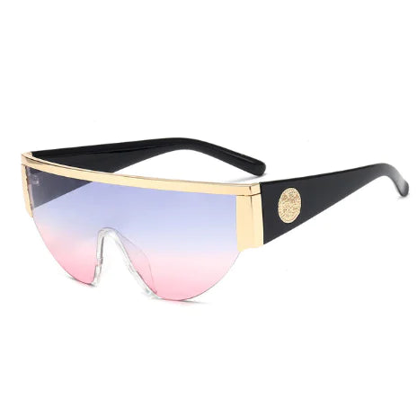 Vintage Pilot Half-Frame Sunglasses