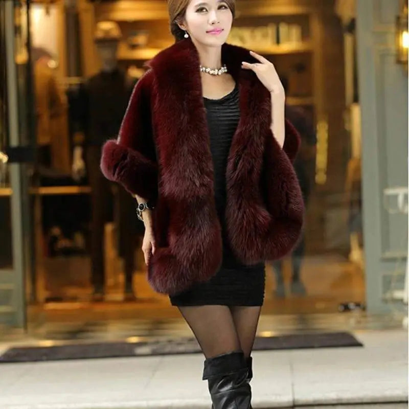 Elegant Bridal Faux Fur Wrap - Chic Wedding Cape