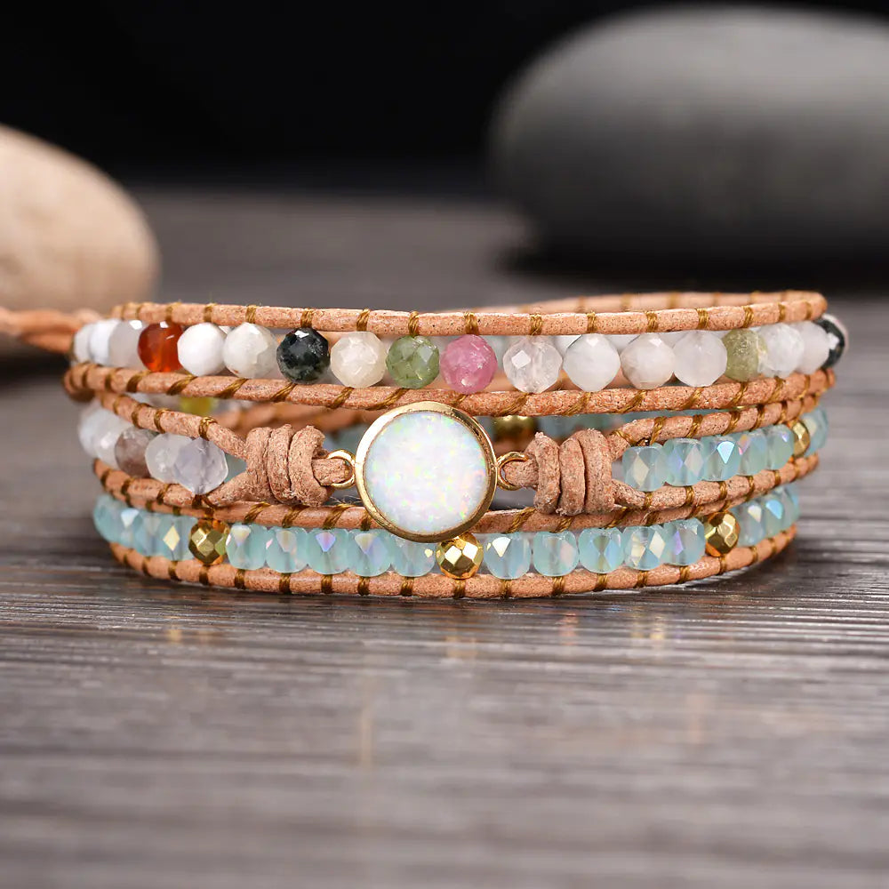 Triple Layer Crystal Opal Bracelet