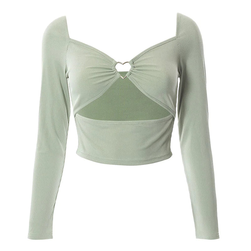 Heart Print Slim Top