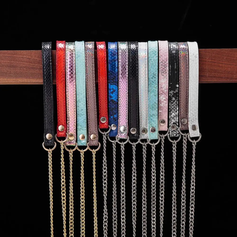 Artisan Pink Butterfly Choker with Leash