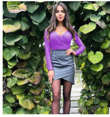 Chic V-Neck Women's Bodysuit