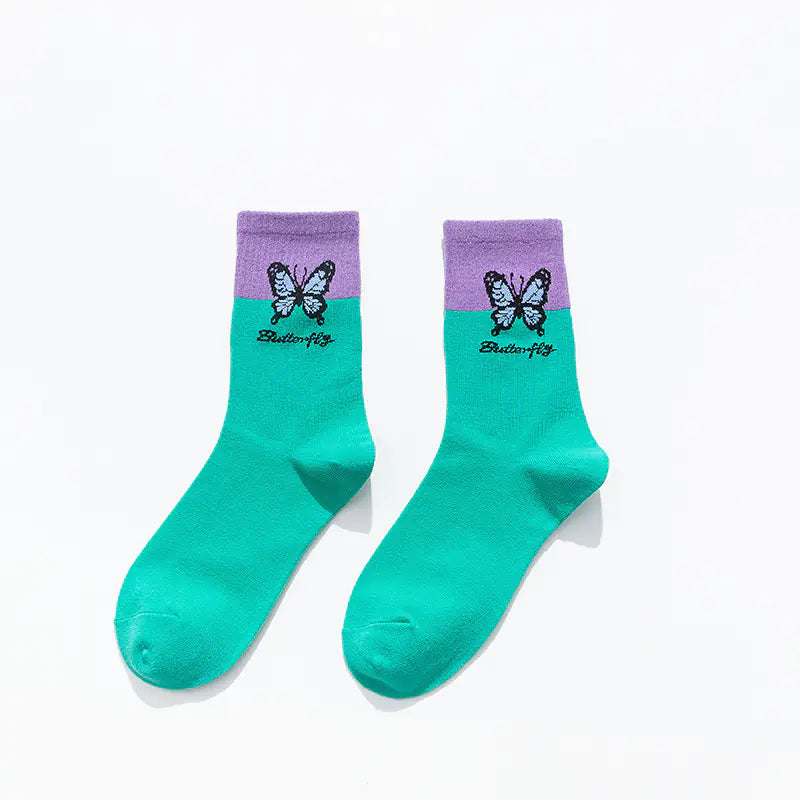 Chic Butterfly Cotton Socks