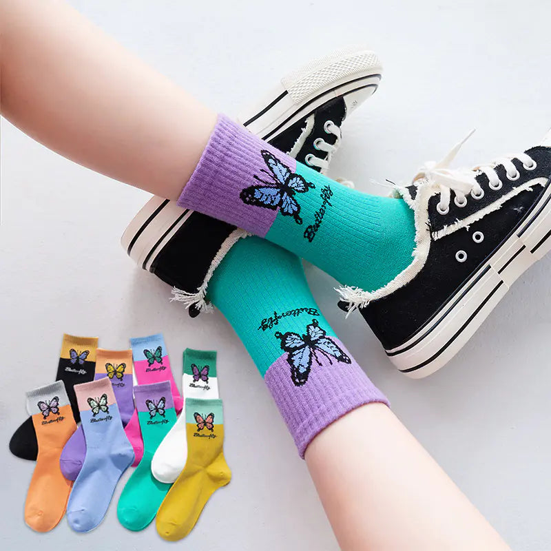 Chic Butterfly Cotton Socks