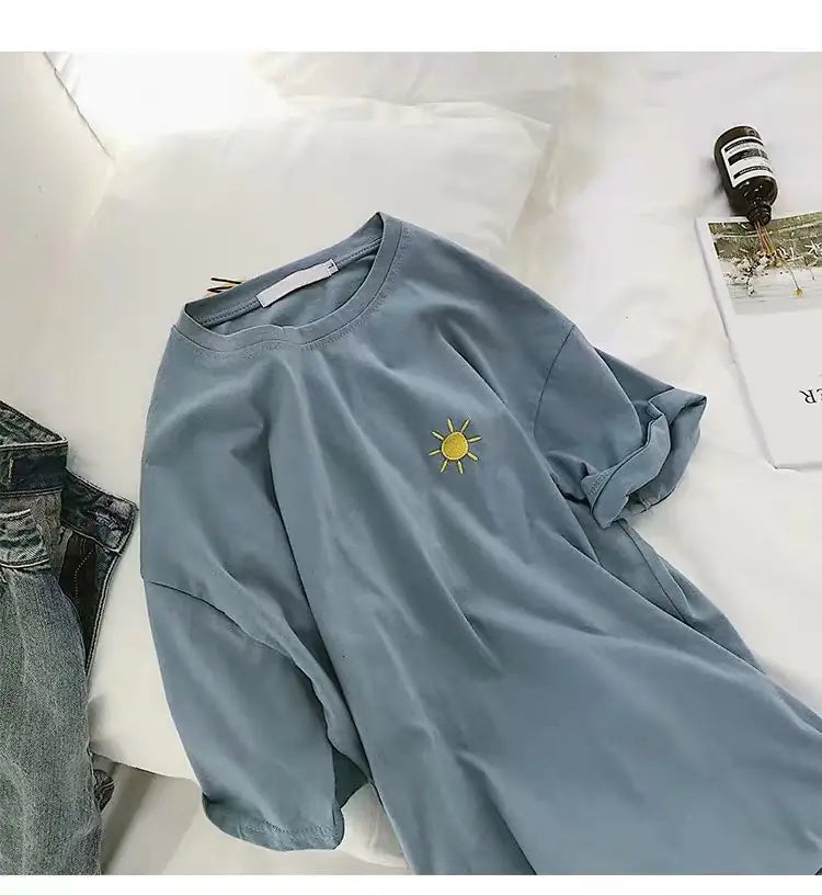 Fashionable Embroidered Short Sleeve Top
