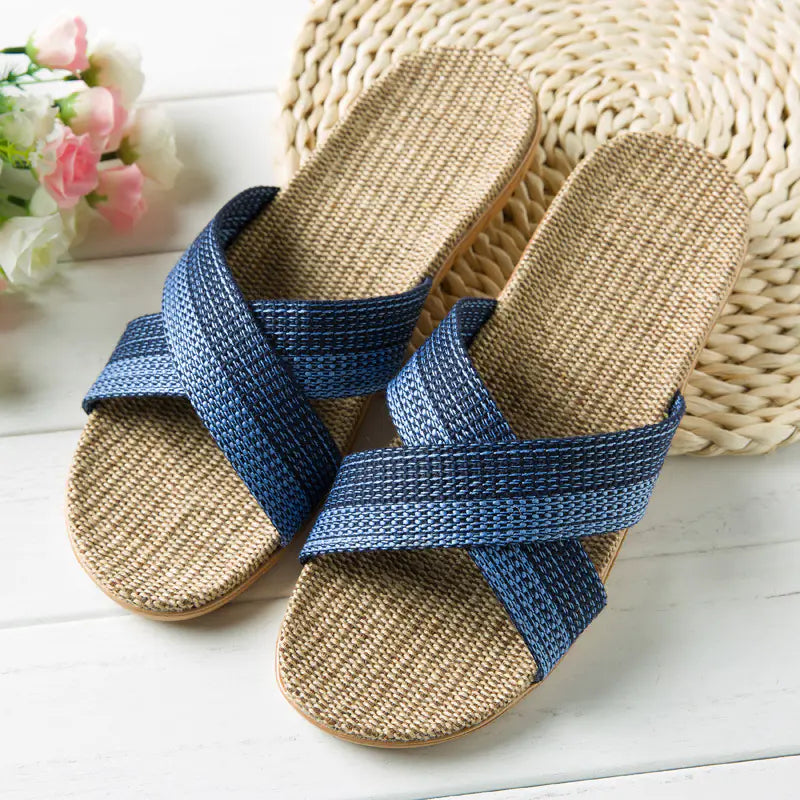 Linen Comfort Platform Sandals