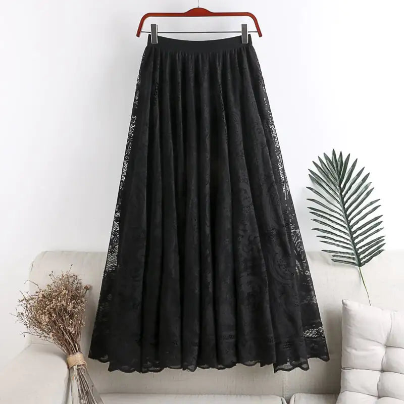 Elegant Lace Umbrella Skirt