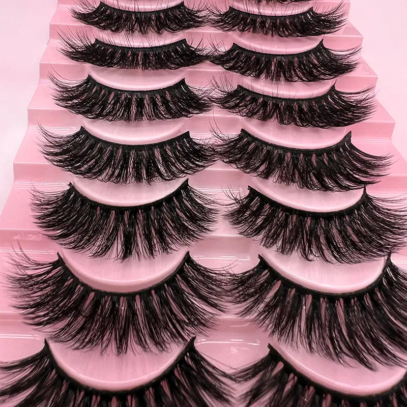 10-Pack Luxe 3D Faux Mink Eyelashes