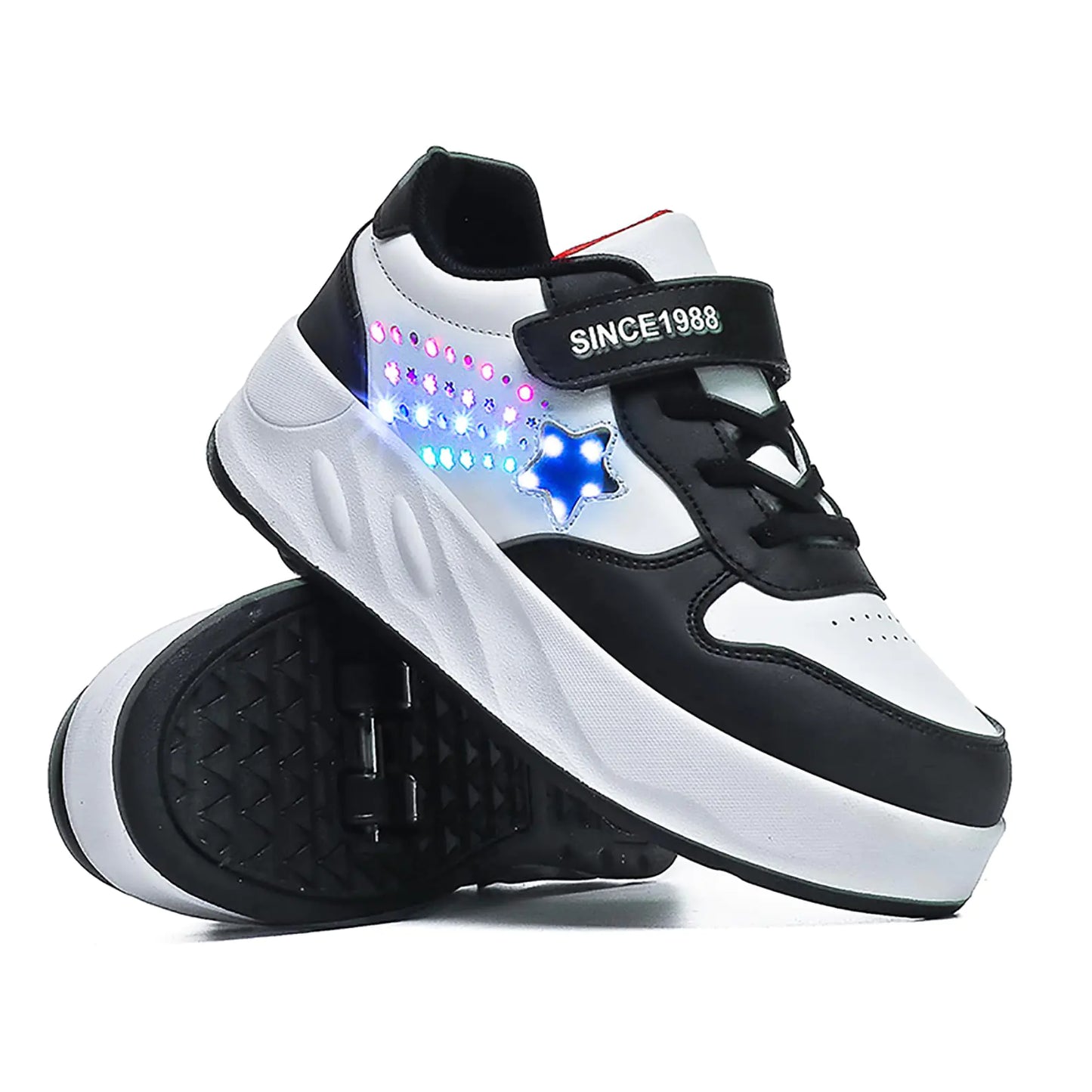 YUNICUS StarBright Roller Shoes for Kids - LED Wheel Skates (S900Black32)