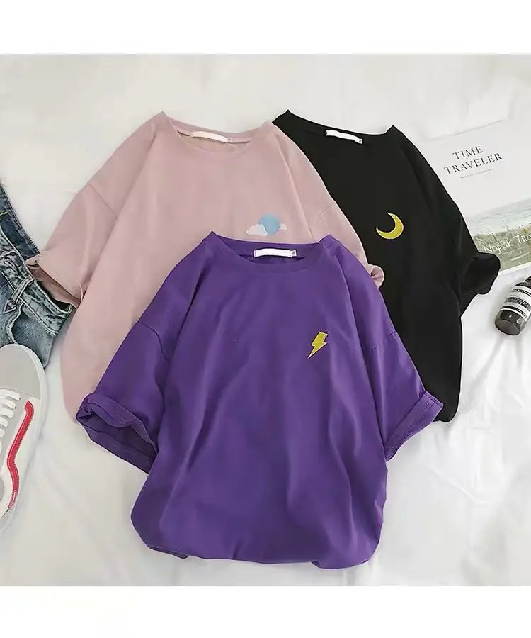 Fashionable Embroidered Short Sleeve Top
