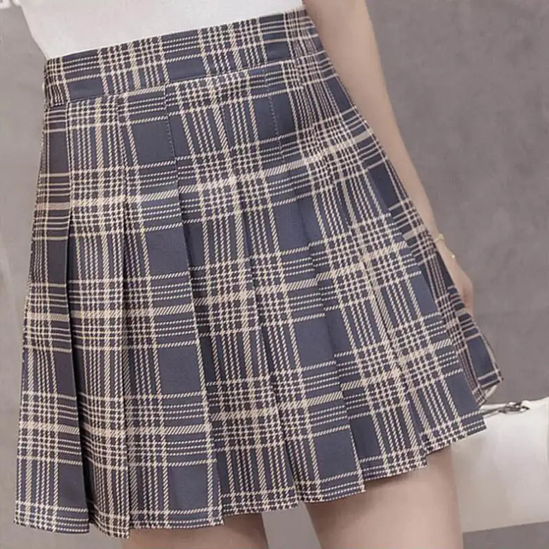 Chic A-Line Plaid Pleated Skirt for Women