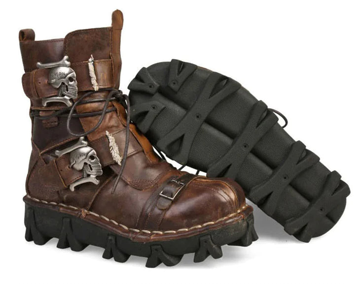 Steampunk Leather Military Boots