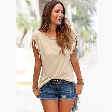 Women's Plus Size Tassel Tee