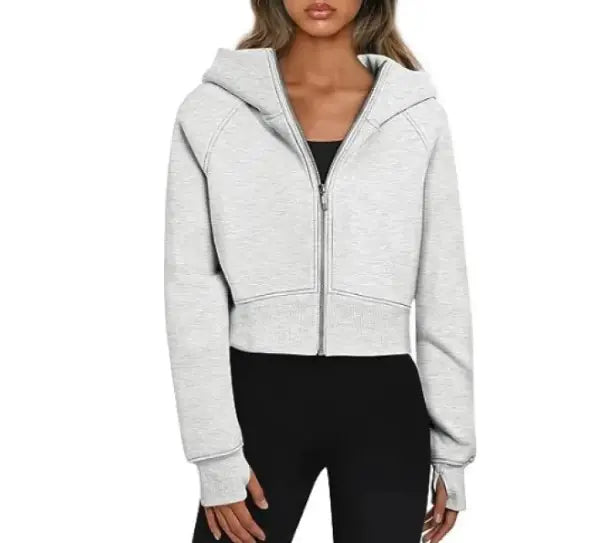 Ladies' Velvet Hooded Zip Sweatshirt