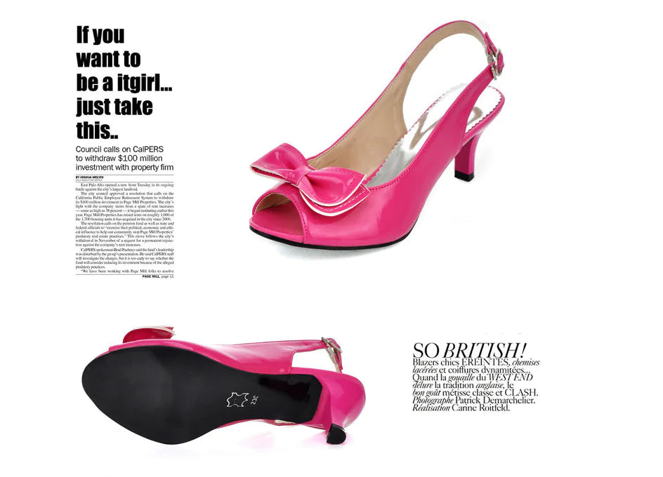 Chic Bow-Topped Mid-Heel Sandals