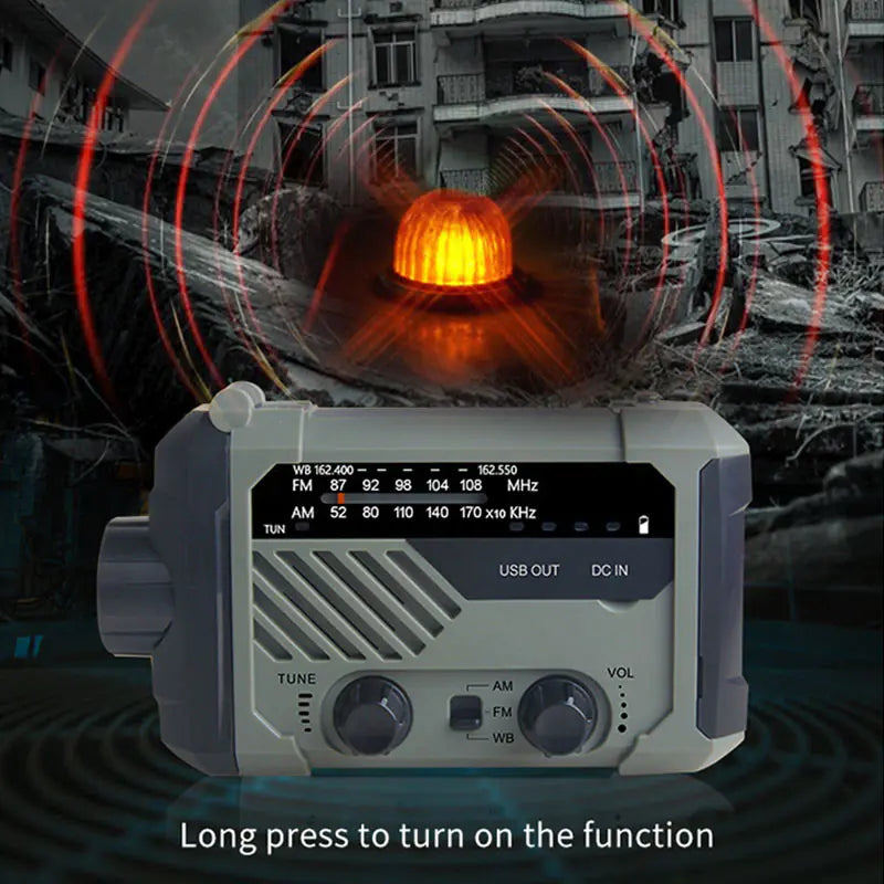 Multifunction Portable Emergency Radio with Flashlight