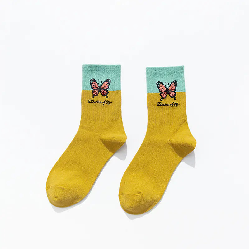 Chic Butterfly Cotton Socks