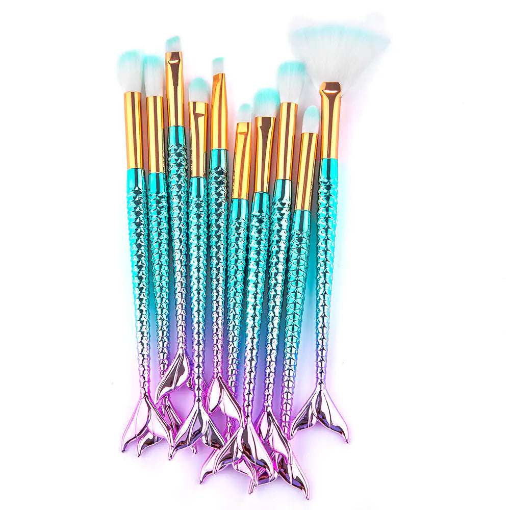 11-Piece Enchanted Mermaid Makeup Brushes