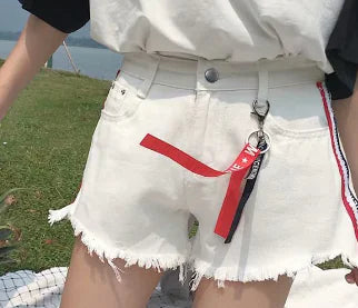 Chic Distressed High-Waist Denim Shorts