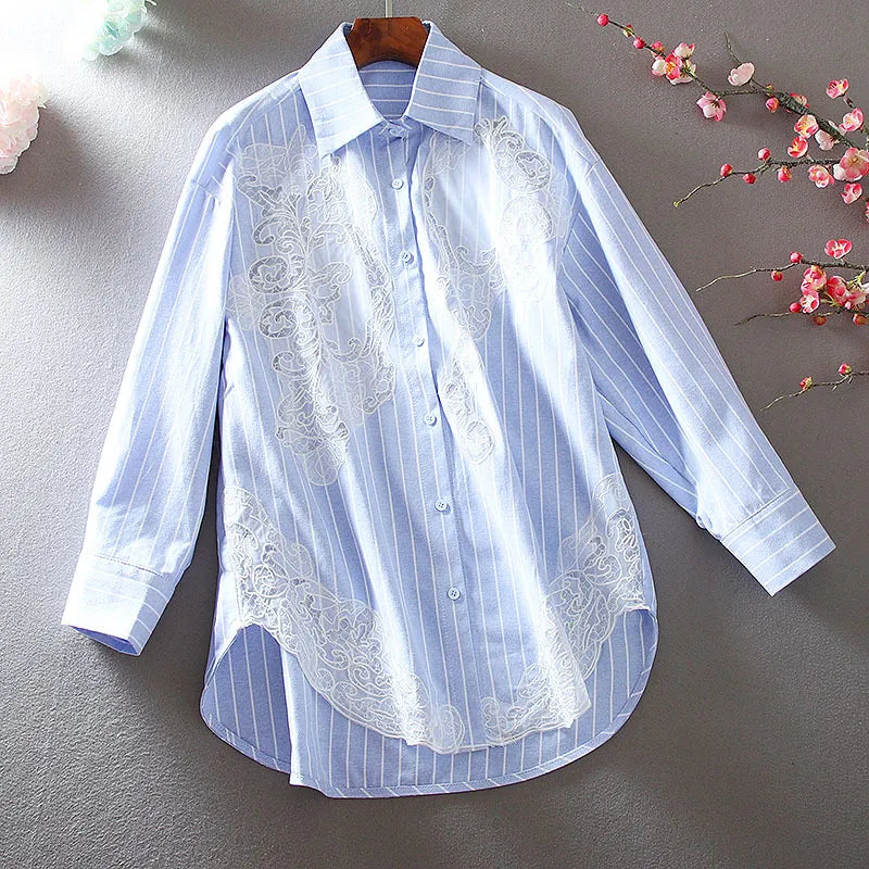 Elegant Embroidered Oversized Blouse