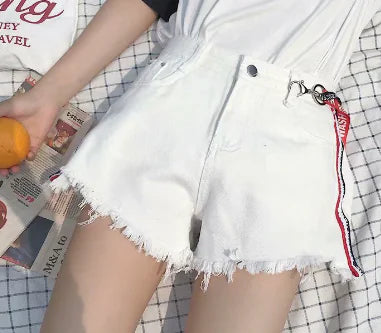 Chic Distressed High-Waist Denim Shorts