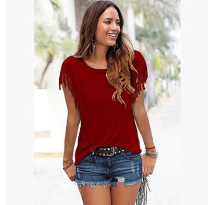 Women's Plus Size Tassel Tee