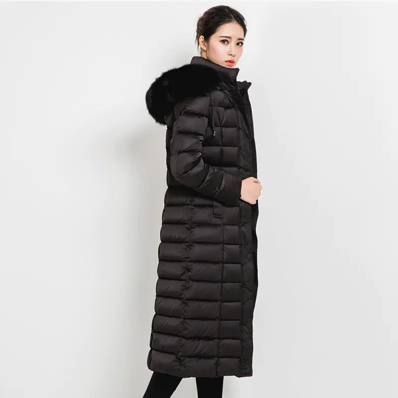 Elegant Women's Down Parka with Fur Collar