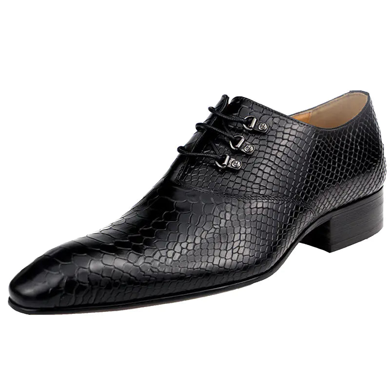 Men's Dual-Tone Serpent Print Oxfords