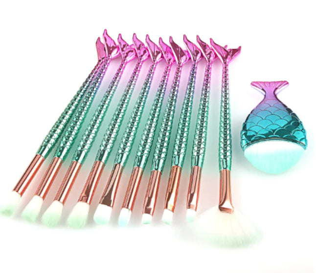 11-Piece Enchanted Mermaid Makeup Brushes
