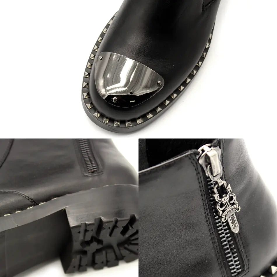 JINIWU Urban Leather Boots with Dual Zips