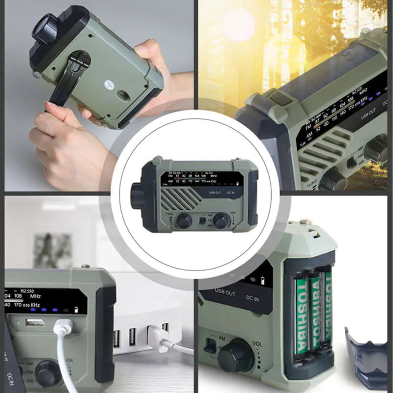 Multifunction Portable Emergency Radio with Flashlight