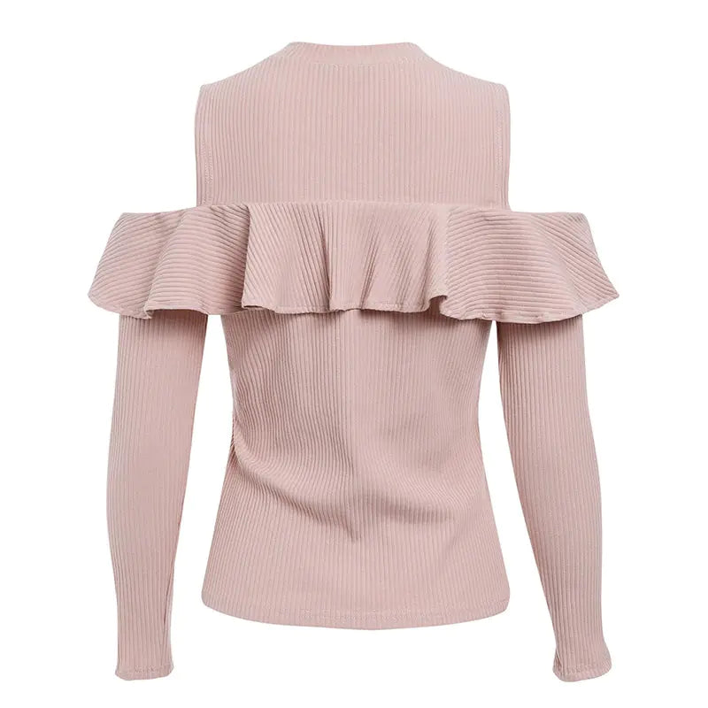 Chic Off-Shoulder Knit Blouse