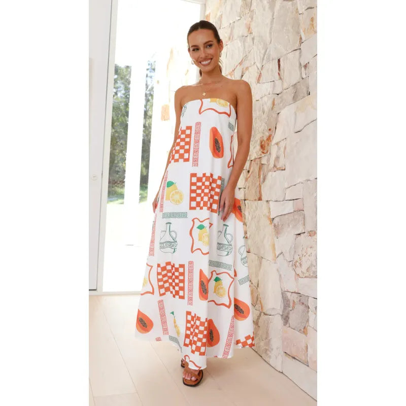 Flowy Strapless Swing Dress