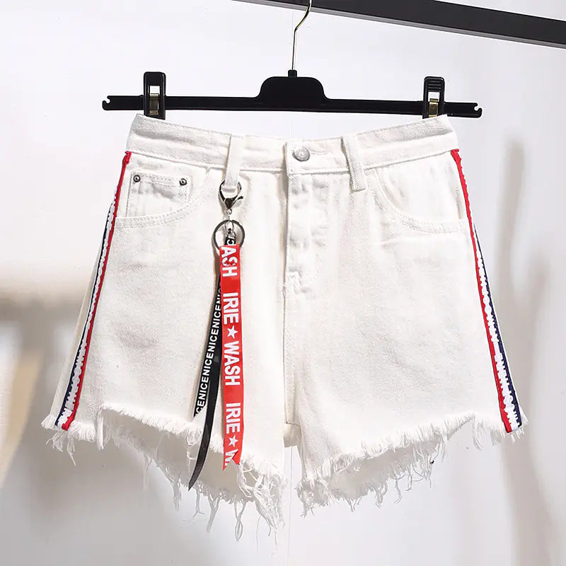 Chic Distressed High-Waist Denim Shorts