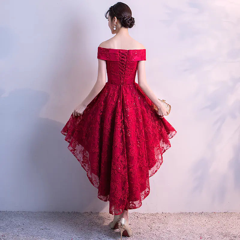 Chic Wine Red Off-Shoulder Gown (2020 Style)