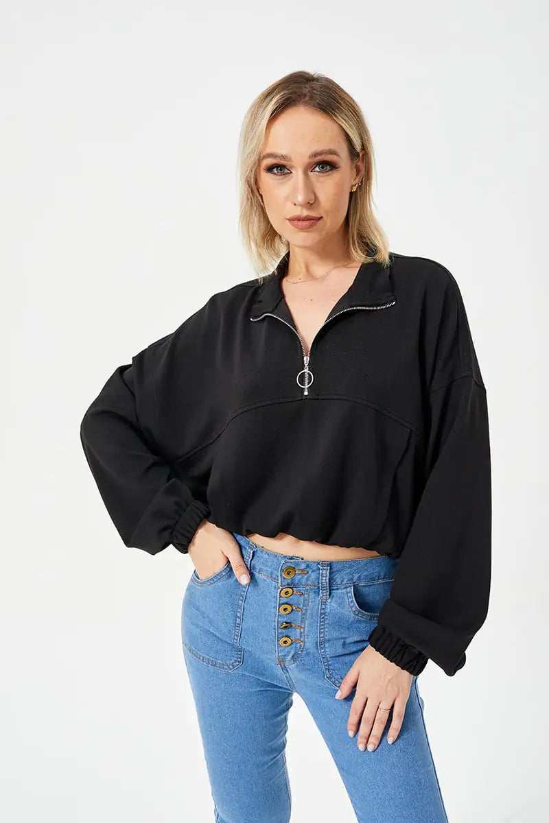 Casual Chic Half-Zip Sweatshirt