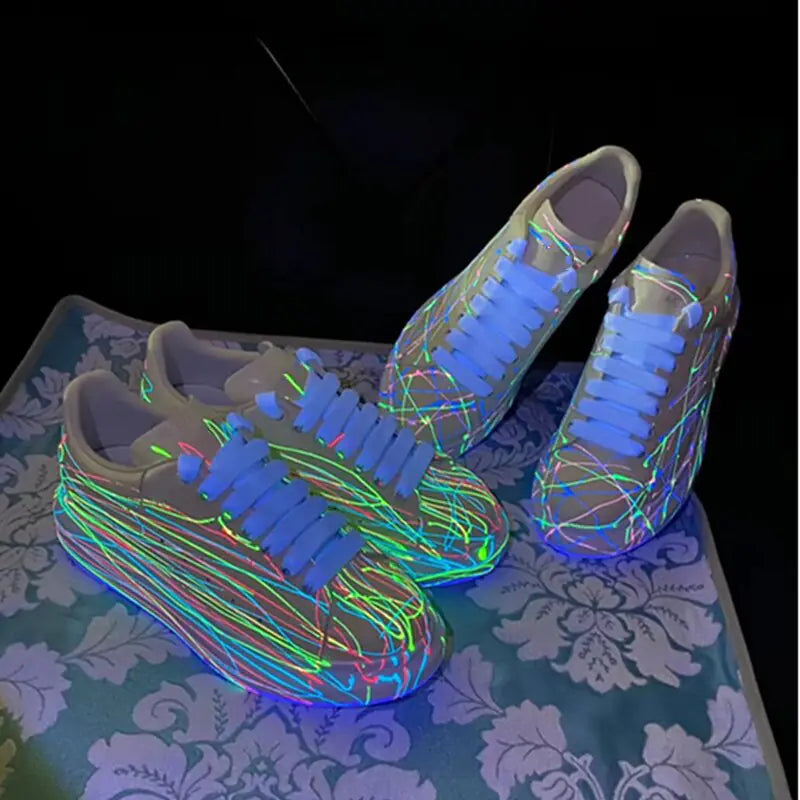 2020 McQueen Vibrant Graffiti Sneakers