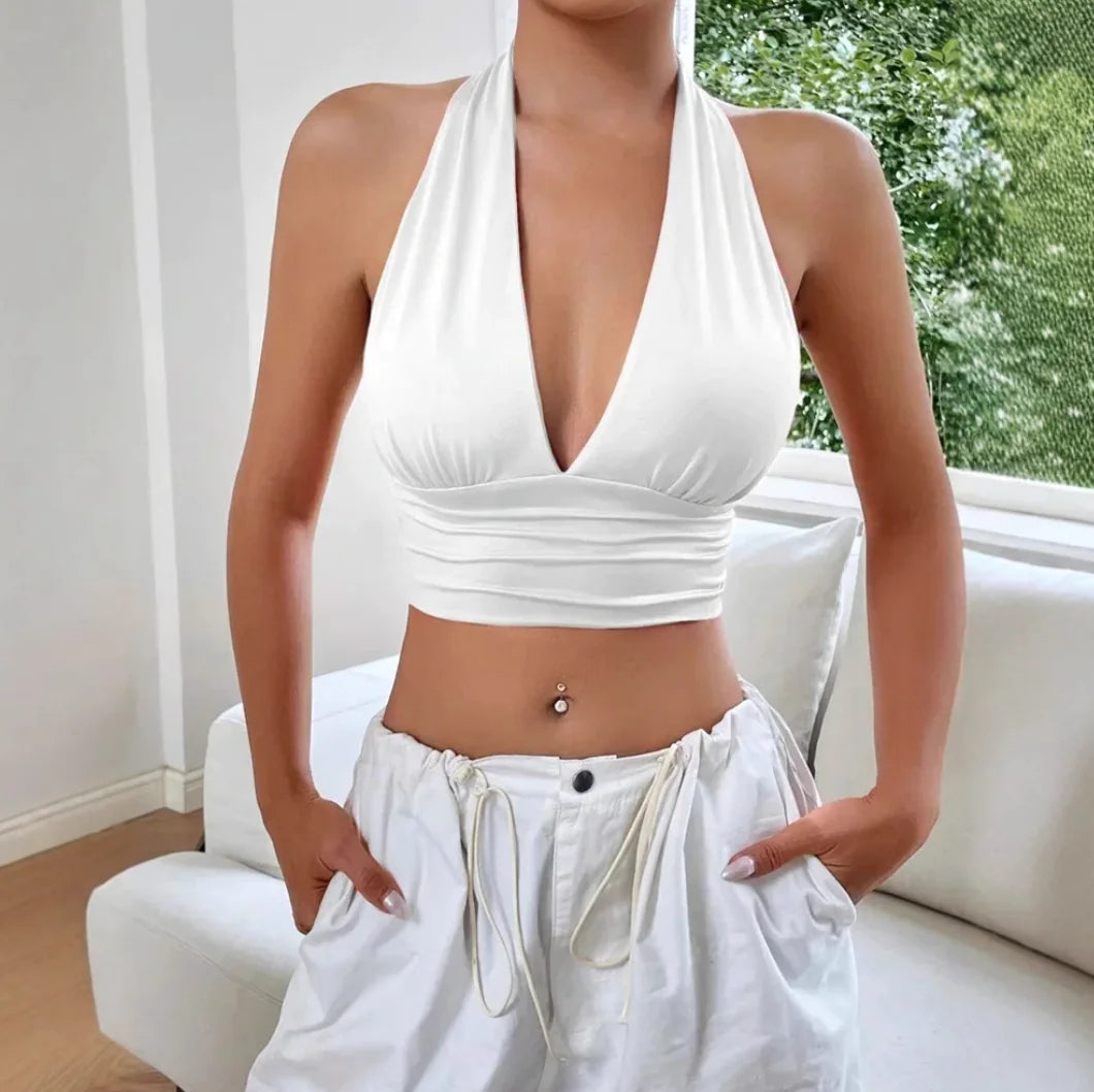 Open Back Cut-Out Summer Blouse