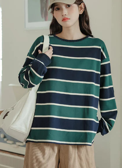 Striped Cotton Hoodie