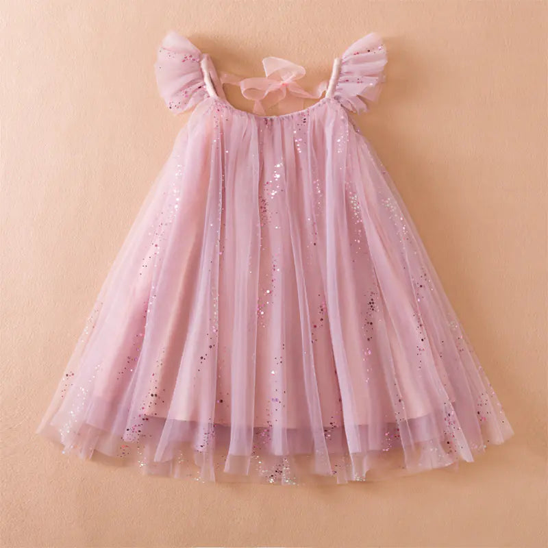 Kids' Colorful Mesh Skirt Dress