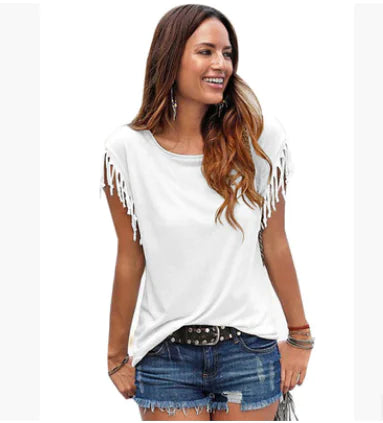 Women's Plus Size Tassel Tee