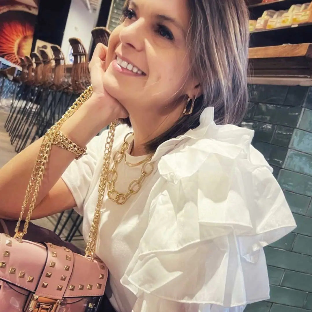Chic Carnation Layered Sleeve Top