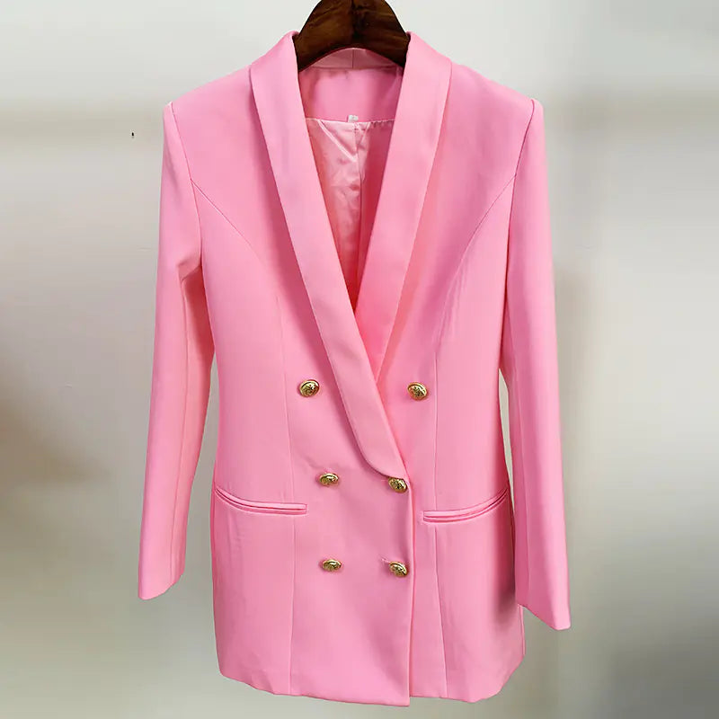 2020 Luxury Lion Button Blazer Dress