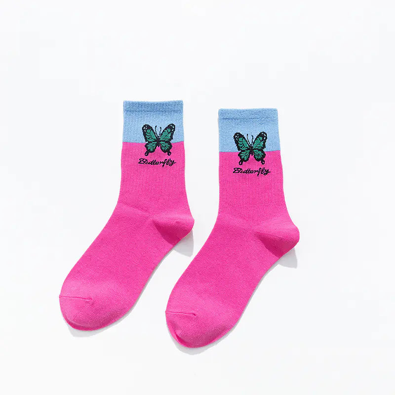 Chic Butterfly Cotton Socks