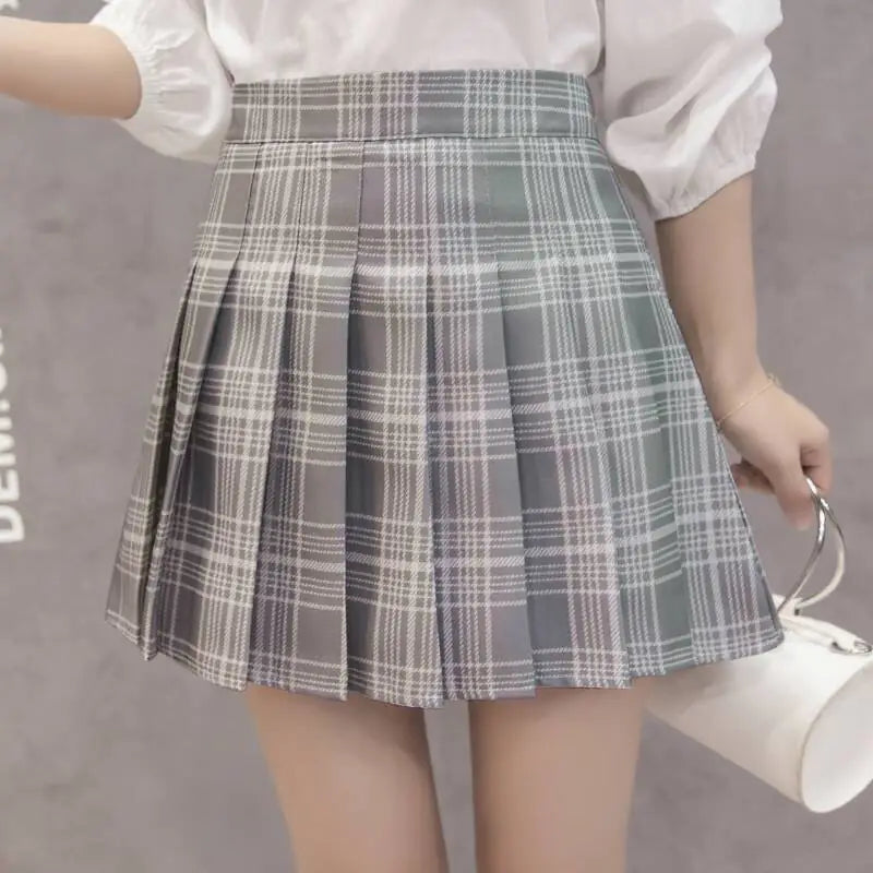 Chic A-Line Plaid Pleated Skirt for Women