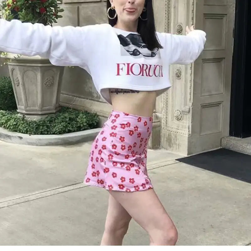 Euro-American Satin Blossom Skirt