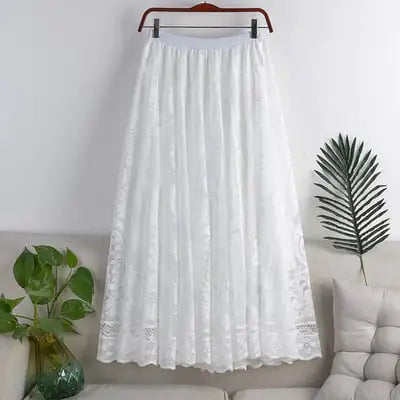 Elegant Lace Umbrella Skirt