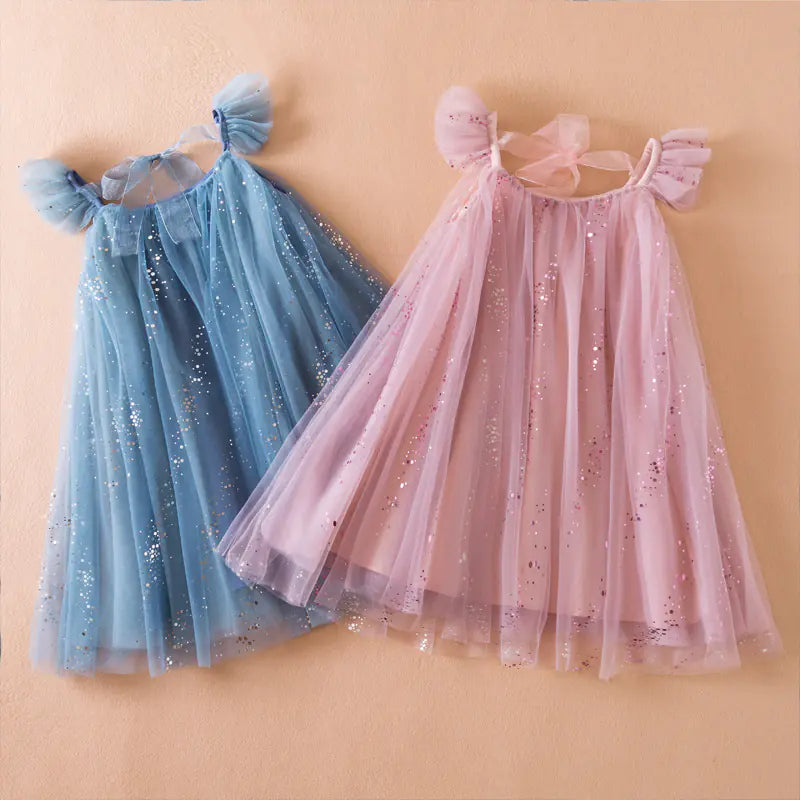 Kids' Colorful Mesh Skirt Dress
