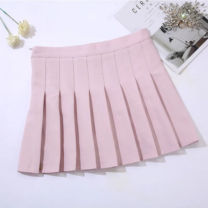 Elegant Pleated Skirt & Shorts Combo